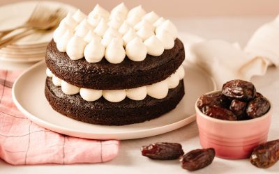 Date & Spice Chocolate Layer Cake with Cream Cheese Frosting
