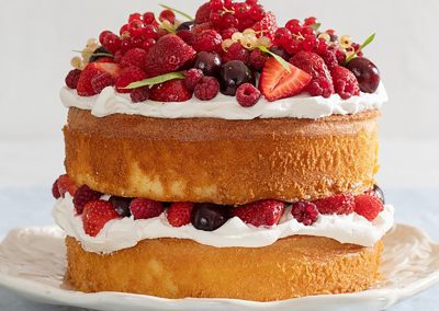 Berries & Cream Sponge Cake