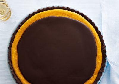Pumpkin Cheesecake & Chocolate Tart